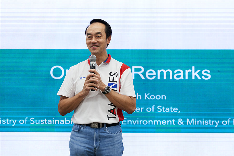 Senior Minister of State for sustainability and the Environment, Dr. Koh Poh Koon, giving his opening remarks at the Green Action for Communities Tampines GRC Deep Dive