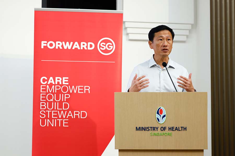 Minister of Health Mr Ong Ye Kung delivering his opening remarks at the Forward Singapore Care pillar engagement on Preparing for the next bound of Aged Care on 5 December 2022. (Credit: MCI / Chee Boon Pin)