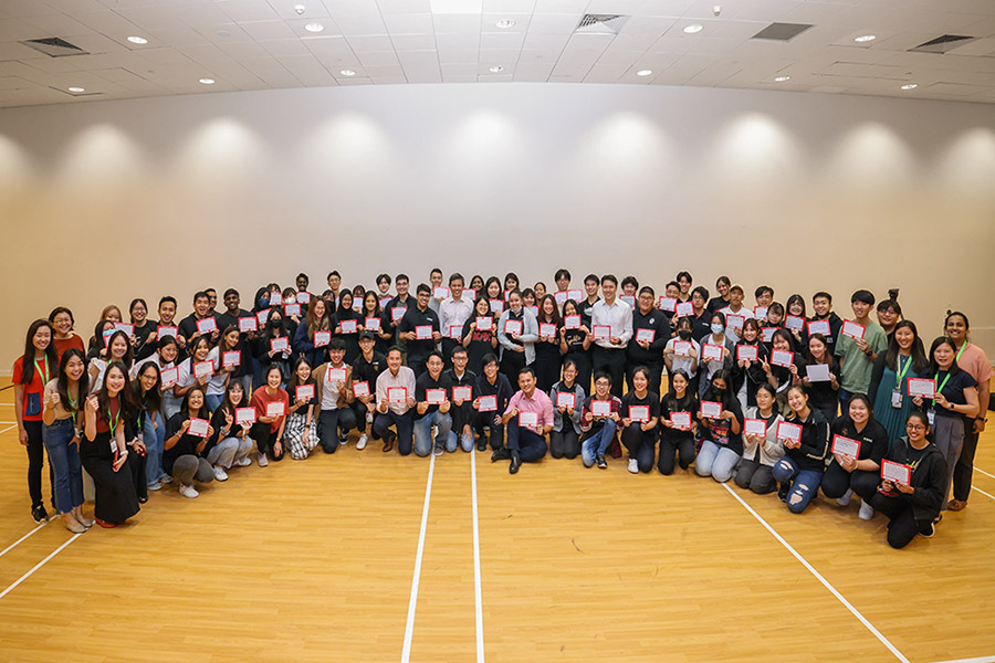 Group photo with RP students and their pledges. Credit: MCI / Tan Chin Fan