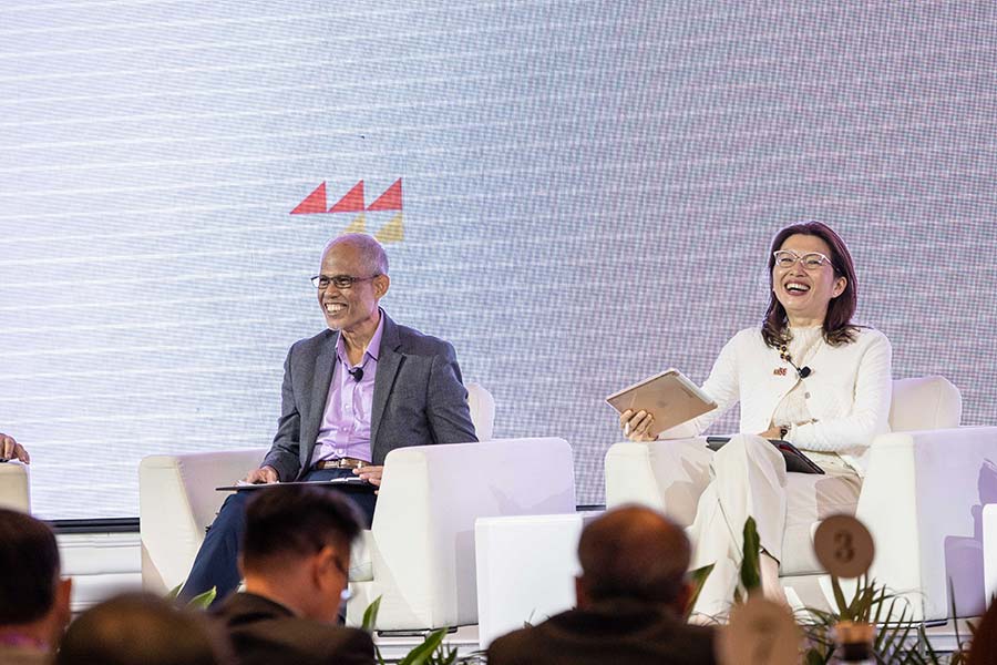 Minister Masagos Zulkifli participating in a panel discussion at the Forward Singapore engagement with corporates on 17 April 2023. (Photo by MSF) 
