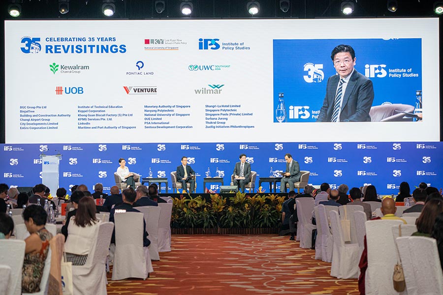 Panel discussion: (from left to right) Dr Gog Soon Joo; Associate Professor Ho Kong Weng; Deputy Prime Minister Lawrence Wong; and Mr Christopher Ghee
