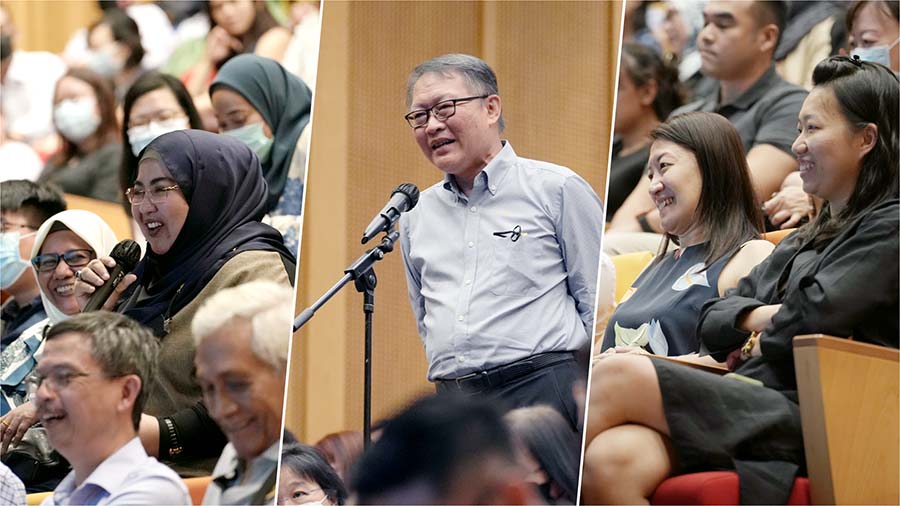 Social service practitioners at the Forward Singapore Conversation with DPM Lawrence Wong, Minister Indranee Rajah, MOS Sun Xueling, and SPS Rahayu Mahzam on 10 October 2022. (Credit: MCI / Ding Wei)  