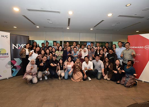 Min Edwin Tong with participants of the Our Singapore Leadership Programme.